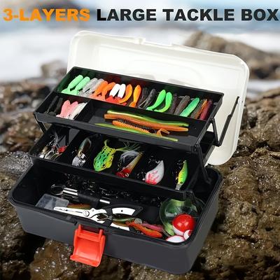 Three Layer Fishing Storage Box Large Capacity Heavy Duty Gear Organizer Gift For Fishing Enthusiasts Outdoor Daily Use