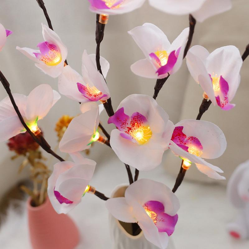 Phalaenopsis LED Branch Lights for Bedroom & Holiday Decor – Creative String Lights