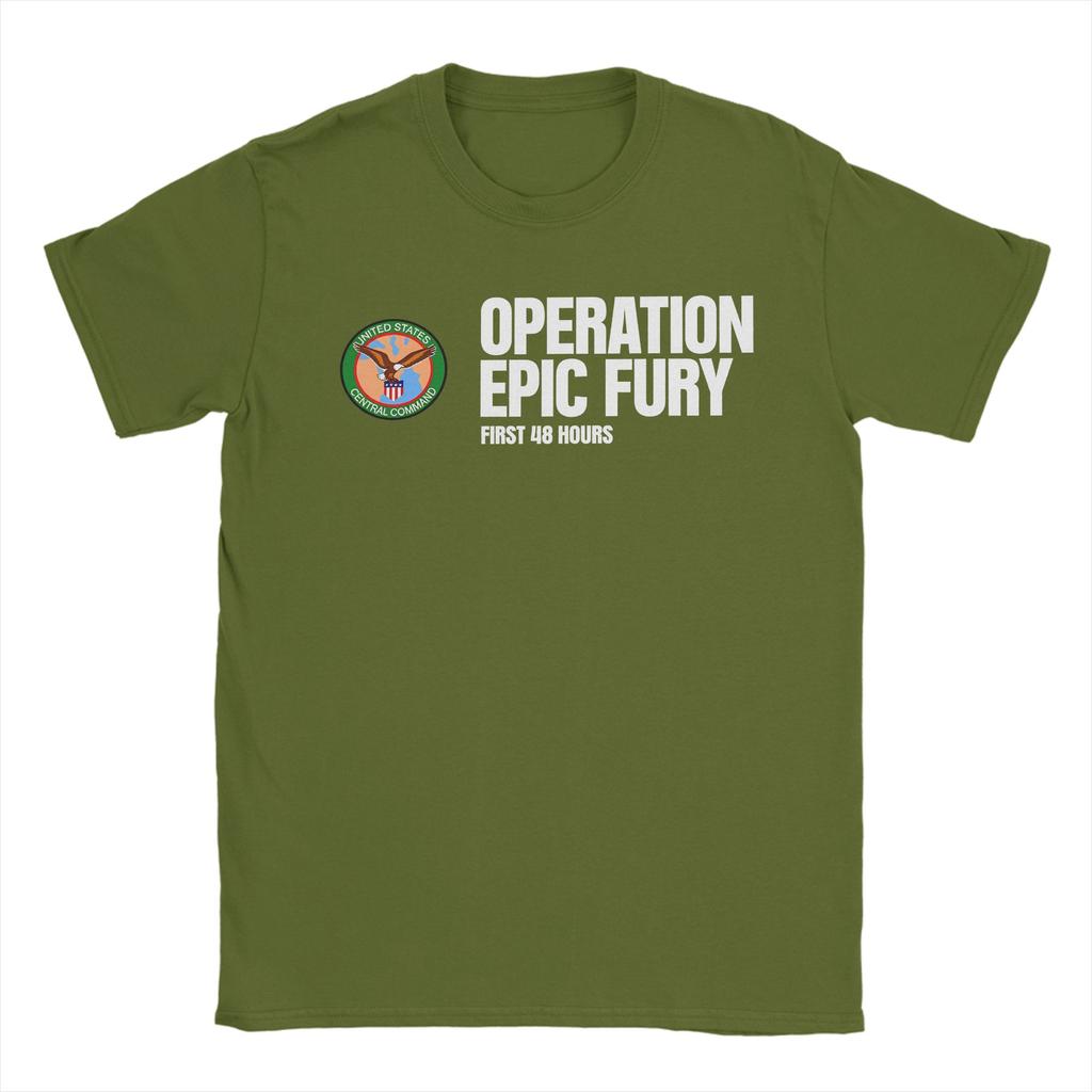 Mens T Shirt FAFO Operation Epic Fury TShirts Harajuku Beach Tees Y2K Funny 100 Cotton Tops Plus Size 6XL