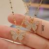 Korean Fashion Golden Pendant Butterfly Necklace For Women Neck Chain