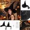 Black Pleated Mesh Witch Hat for Halloween