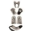 Halloween Werwolf Cosplay Set: Plüsch Wolfsohren Stirnband Schwanz Handschuhe Beinstulpen - 6-teiliges Kostümzubehör-Set
