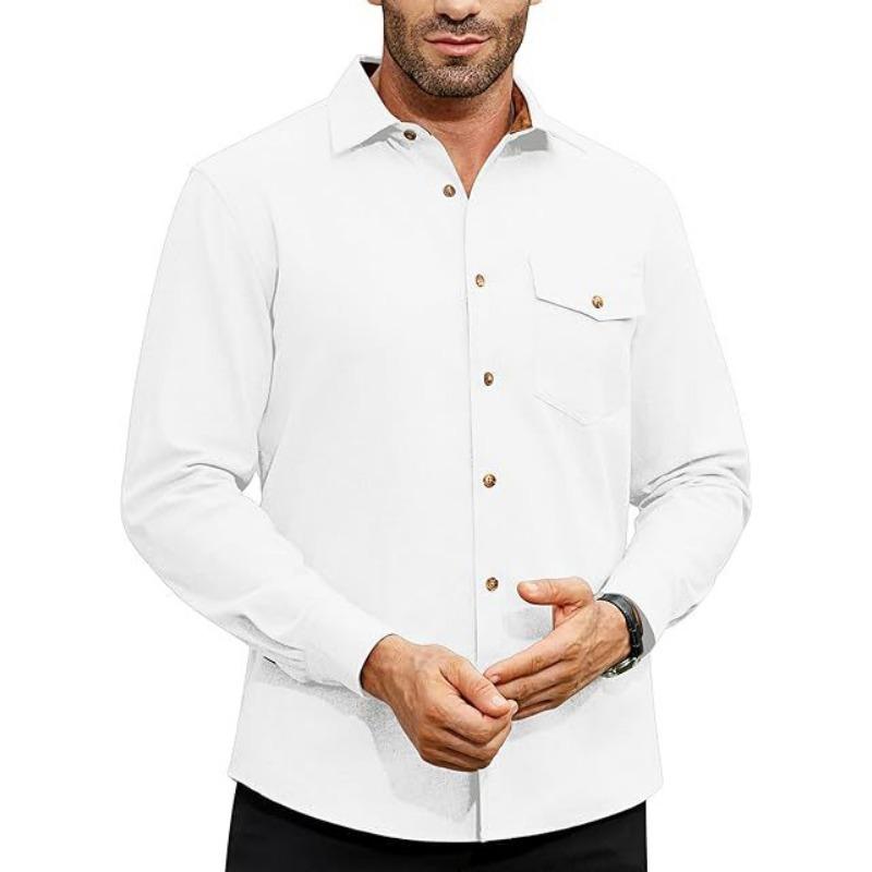 Men S Long Sleeve Solid Color Casual Vacation Shirt