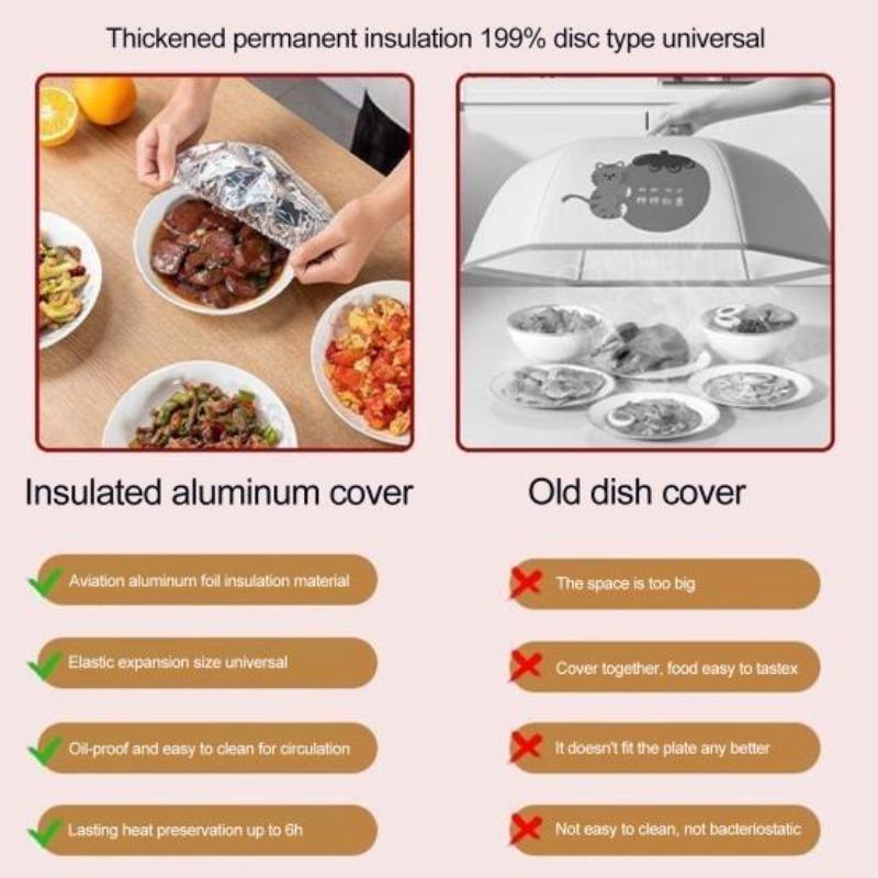 Aluminum Foil Film Insulation Cover Heat-Resistant Food Covers for Kitchen Elastic Freshness Keeping Bags Aluminium Foil Food Storage Covers