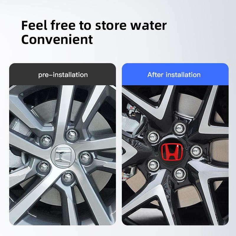 4pcs Car Wheel Center Cap Hub Cover Badge Emblem Sticker Car Accessorie For Honda Civci FIT CRV Accord Jazz HRV Stepwgn CRZ 5th