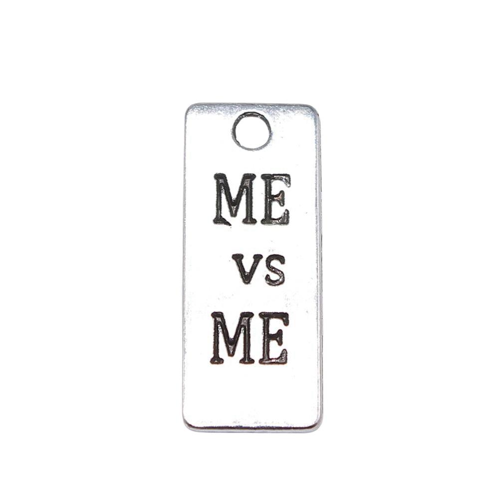 

10шт Подвески Me VS Me Подвески античное серебро Цвет цинковый сплав 24X10мм