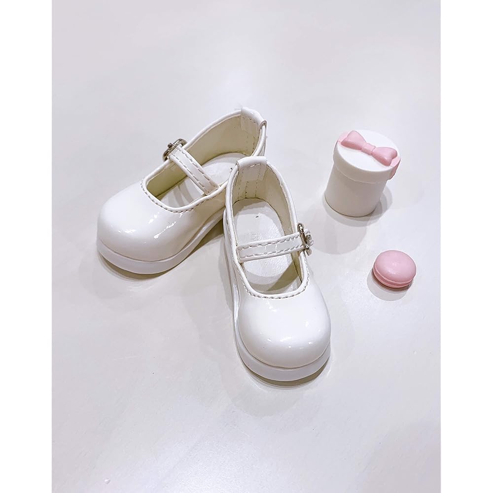 Sunny Step Doll Shoes White 1/4 Scale Strap Shoes Black Lolita Patent Leather