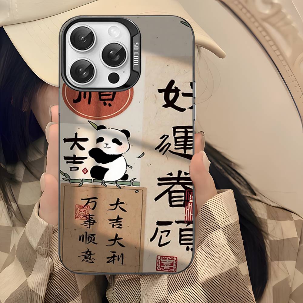 Cartoon Cute Panda Color Phone Case For IPhone 17 16 15 14 13 12 11 Pro Max Plus Pro Shell