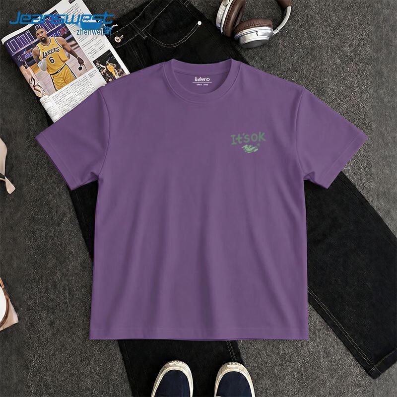 Jeanswest Men s 2026 Summer Pure Cotton Loose Fit Round Neck T-Shirt 2XL