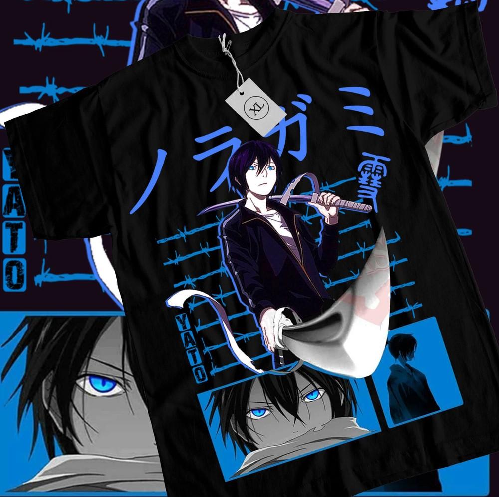 Noragami Бог Раздора Noragami Ято Футболка Аниме Манга Черная Унисекс Футболка XXXXL