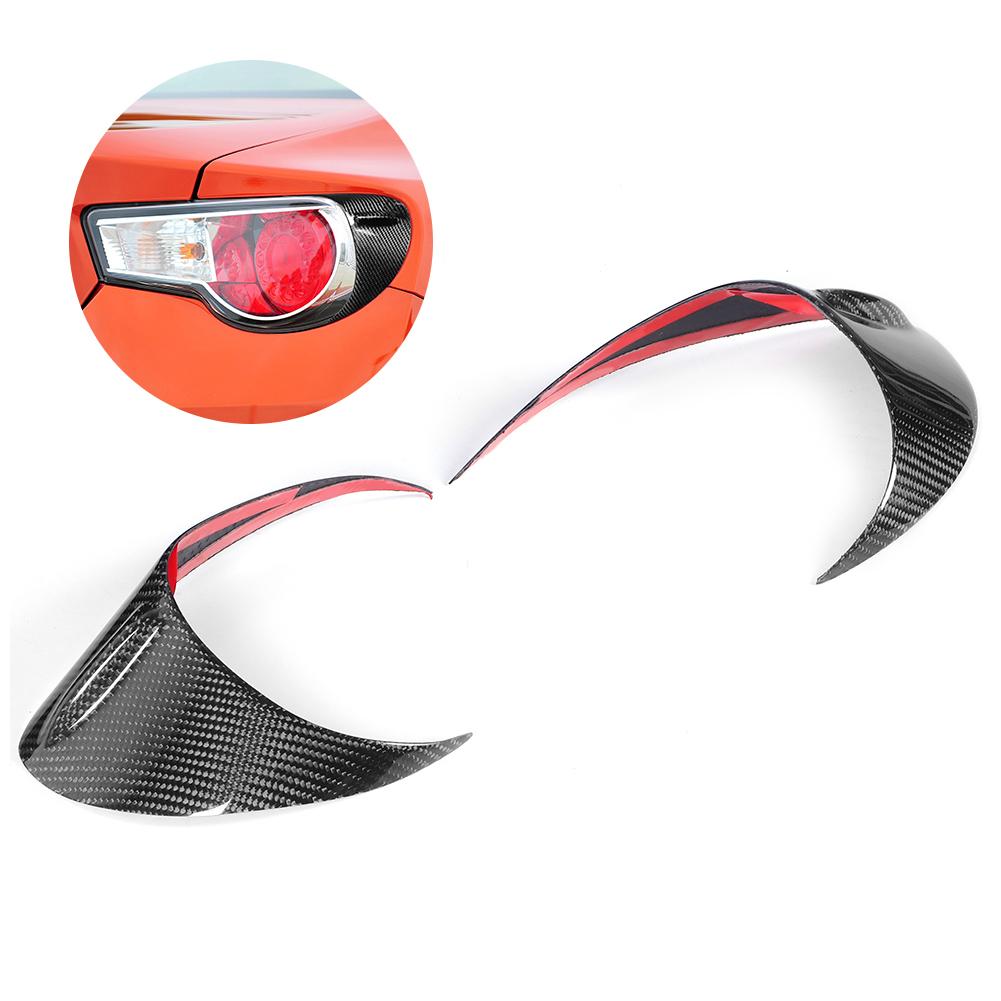 2pcs Carbon Fiber Taillight Eyebrow Trim Rear Light Eyelids Cover Exterior Decor Fit for Toyota 86