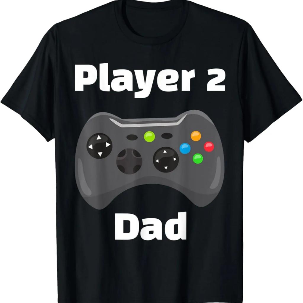 Mens Player 2 Dad - Funny Father and Son Matching Gamer Gaming T-Shirt