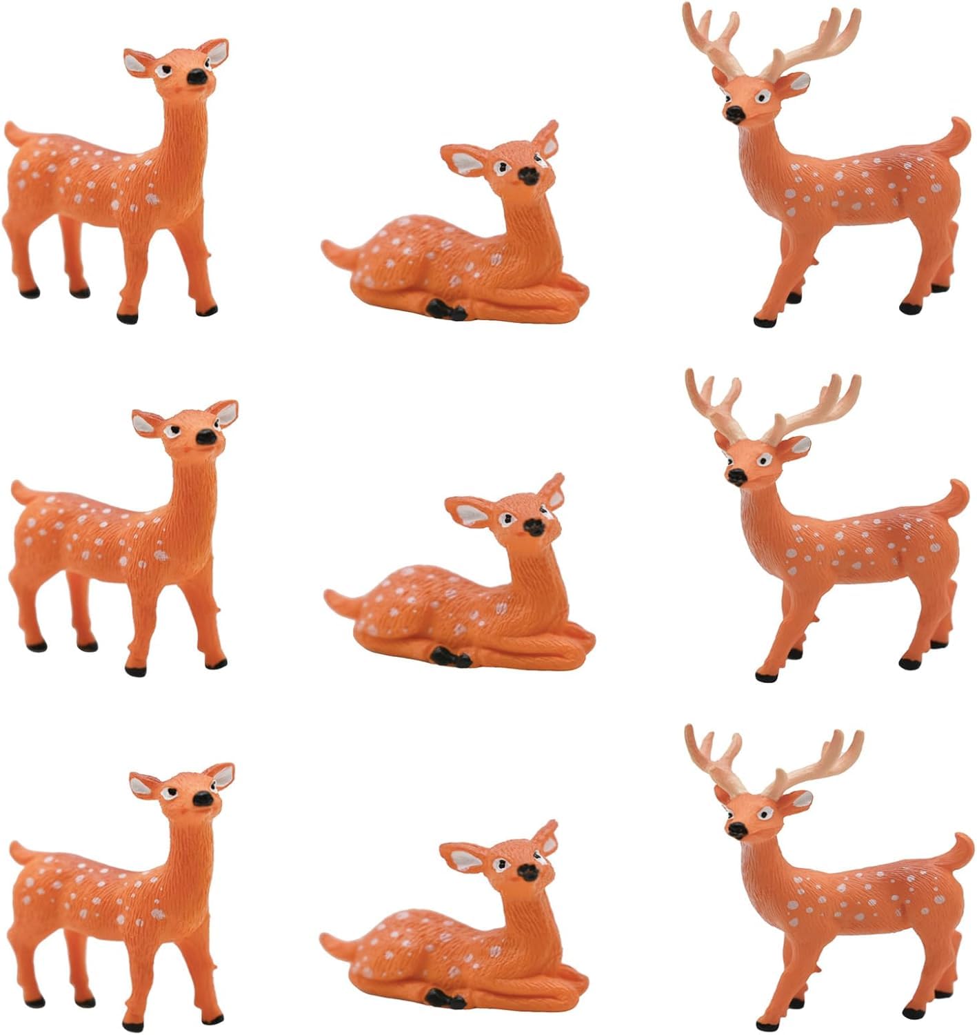 

Pinenjoy 9 Pieces Miniature Deer Wildlife Plum Blossom Realistic Wild Deer Family Forest Animal Cake Toppers for Birthday Bridal Fairy Garden Resin