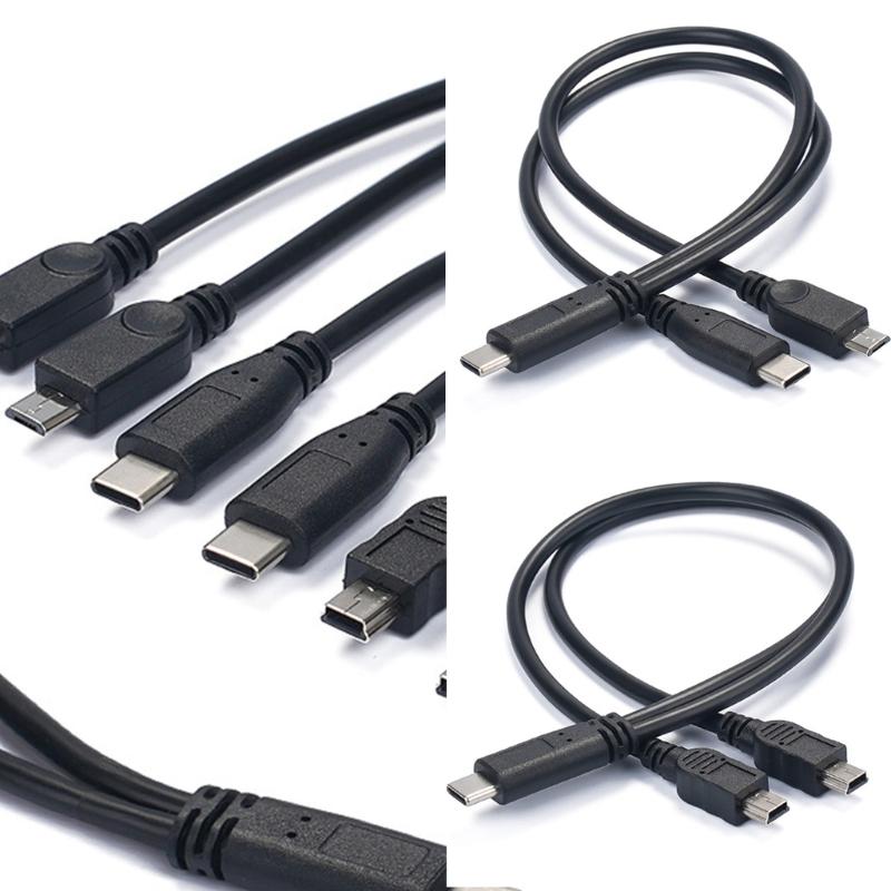 30cm Type C to 5Pin Splitter Charging Cable Optional For Smartphones Tablets Earphones and Small Appliances