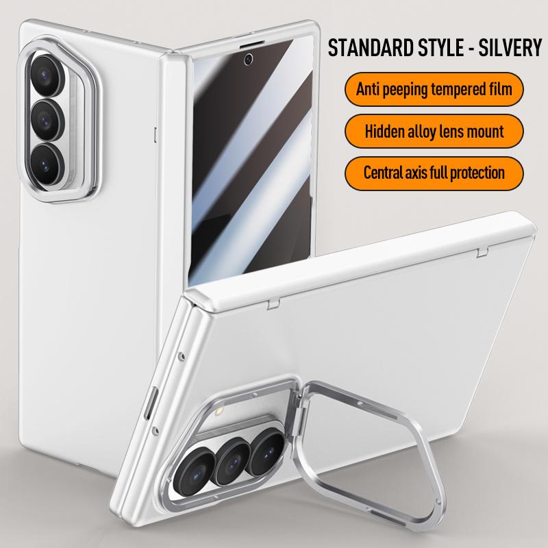 For Samsung Galaxy Z Fold 7 With Privacy Tempered Glass Film Full Protect Ultrathin Phone Case Spring Hinge Camera Holder Cover