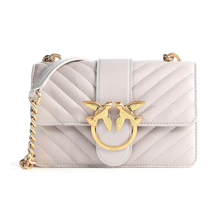 

Новая сумка PINKO из овчины Swallow, сумка на цепочке, сумка через плечо, женская сумка на плечо серая белая 1P21TL-Y6KT-I21 21.1*6.1*11.9CM