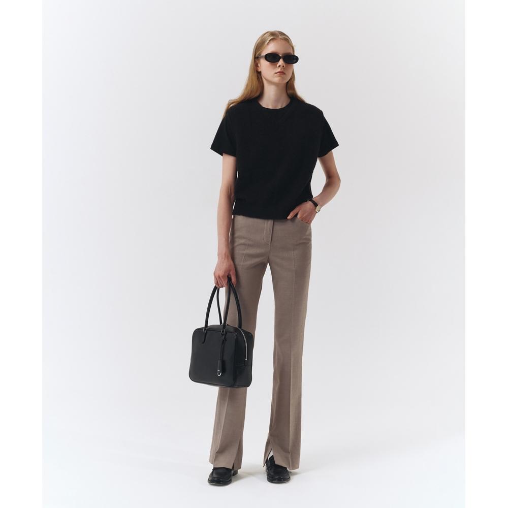 

DUNST FOR WOMEN TWIST SLIT SLIM BOOTCUT TROUSERS OATMEAL MELANGEUDPA2C202I1