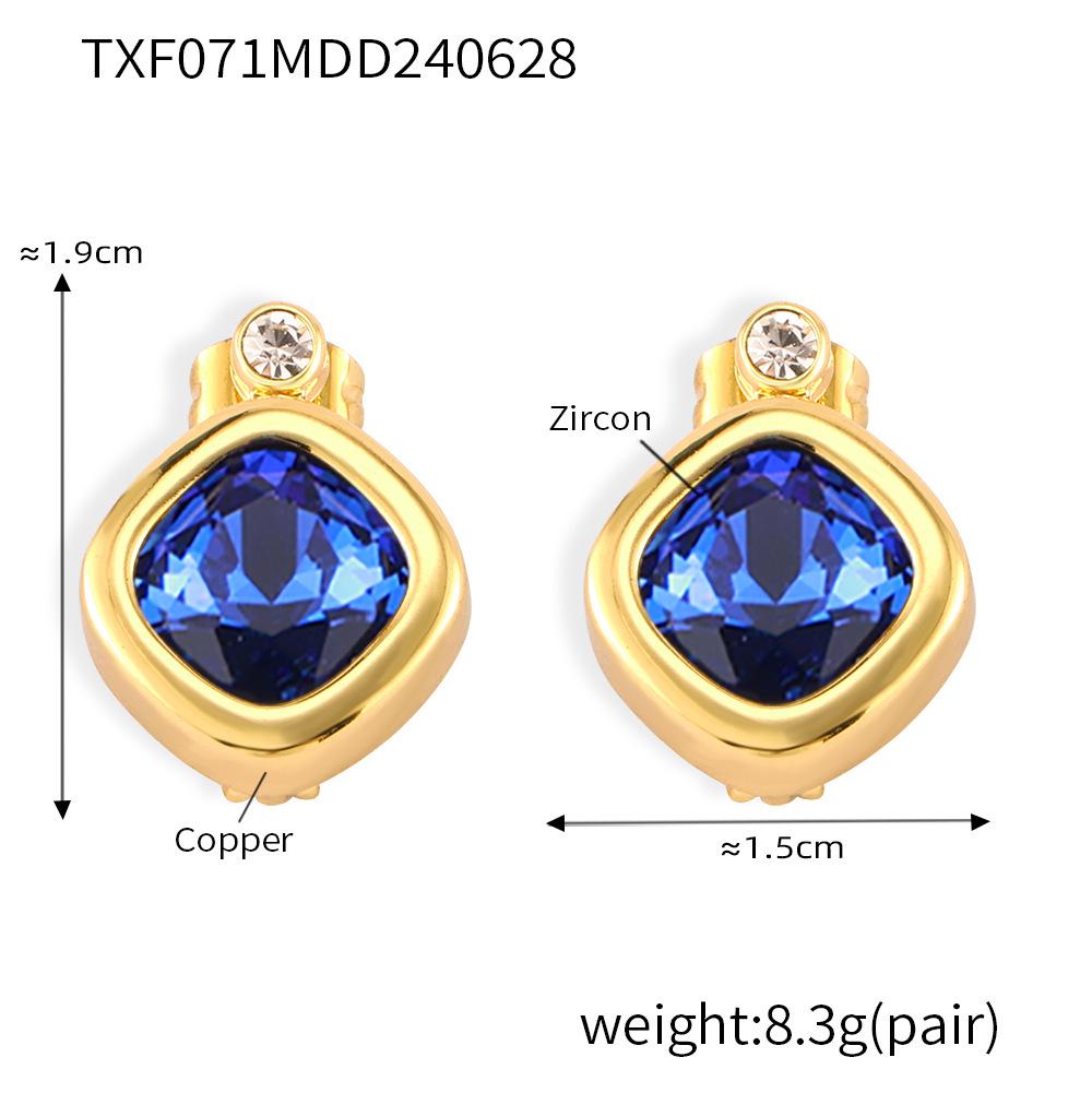Chic Style Jewelry Set with Interchangeable Zircon - Unique Copper Design
