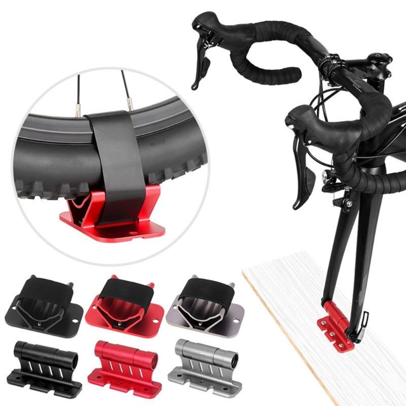 Lightweight Aluminum Bike Holder Tool Free Installation Bike Rack for Front Fork & Rear Wheel Fits Most Bike Types