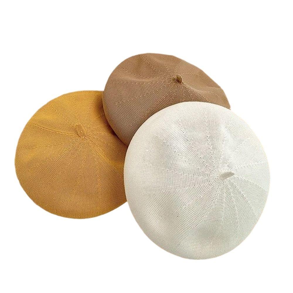 Knitted Berets Hat for Women Cotton Yarn Summer Beret Dome Painter Hat  for Spring and Summer