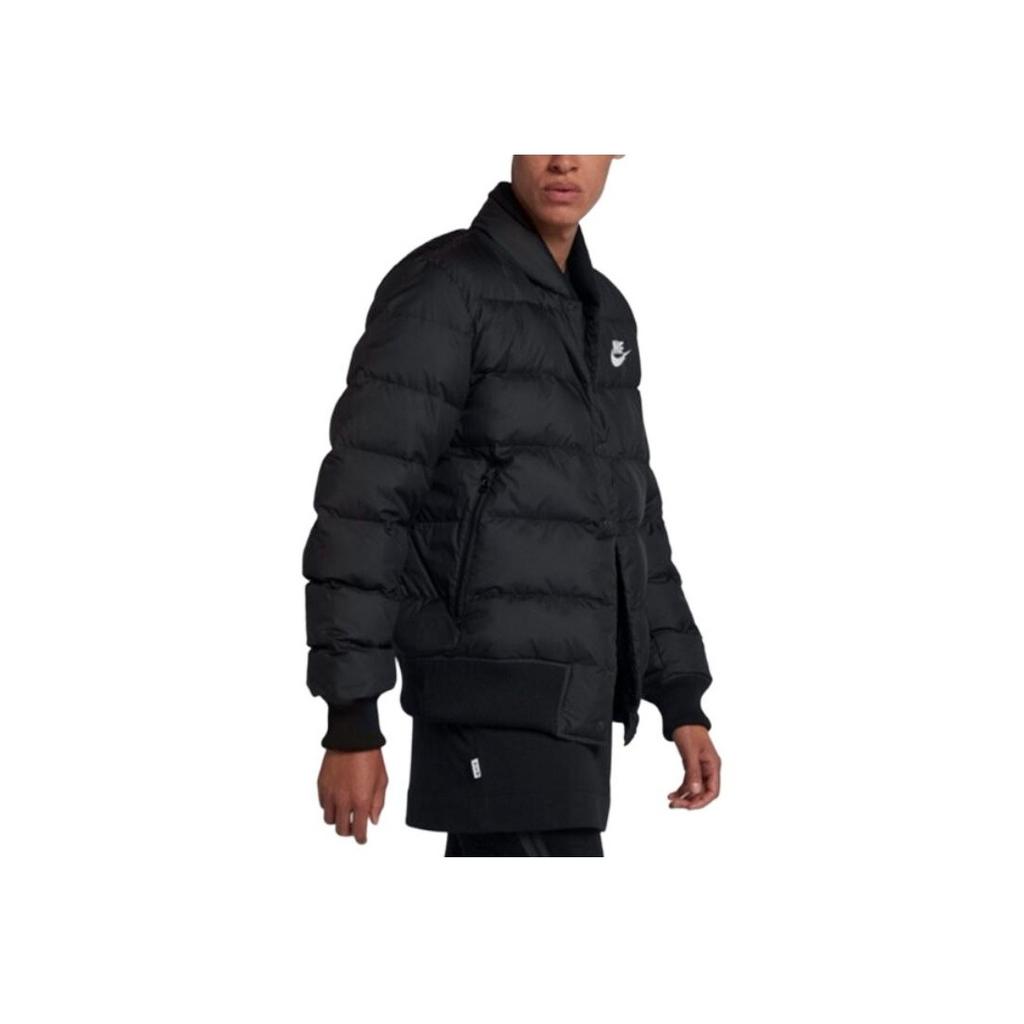 Nike Warme und winddichte kurze Stehkragen Sport Casual Langarm Daunenjacke Herren Oberbekleidung Schwarz DC1292-010