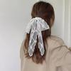 Fashion Solid Color Lace Embroidery Women's Hair Scarf Korean Style Hair Long Ribbons Scarf Hair Bands  Headwear
