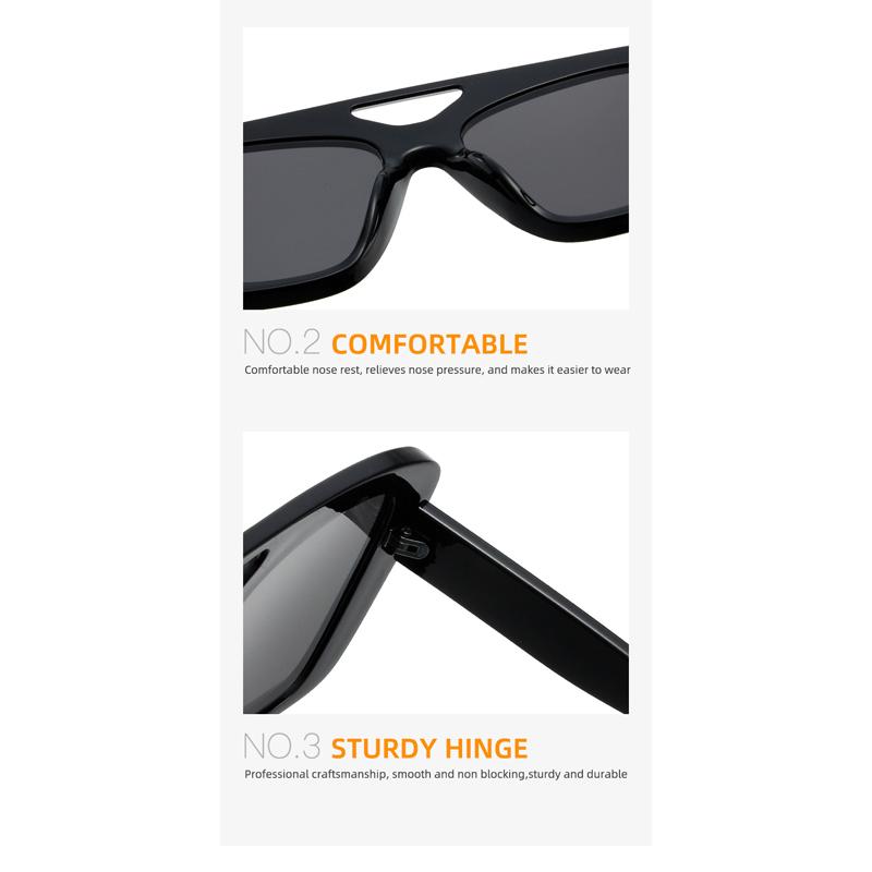 Trend In Big Square Frame Glasses for Women Double Bridge Sunglasses Men Ultraviolet Uv400 Yellow Vintage Style Fishing Outdoor