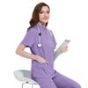 Ensemble de Blouses d'Infirmière 2 Pièces Vêtements de Travail Confortables pour Médical pour Infirmière Médecin Personnel Hospitalier Combinaison Jogger avec Haut Multipoche + Pantalon Extensible