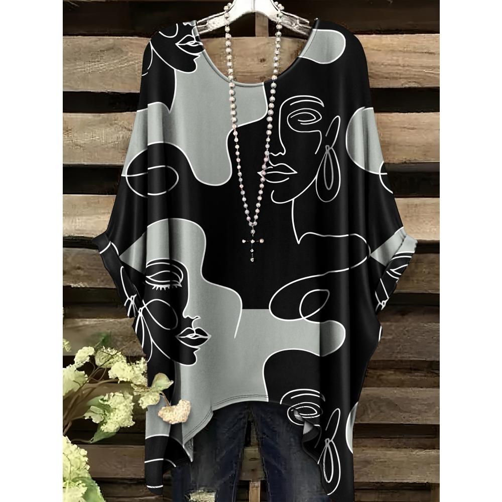 Women's Stripe 3D Print Gradient T-Shirt Casual Fashion Vacation Tops Female Irregular Hem O-Neck Short Sleeve Women's Clothes