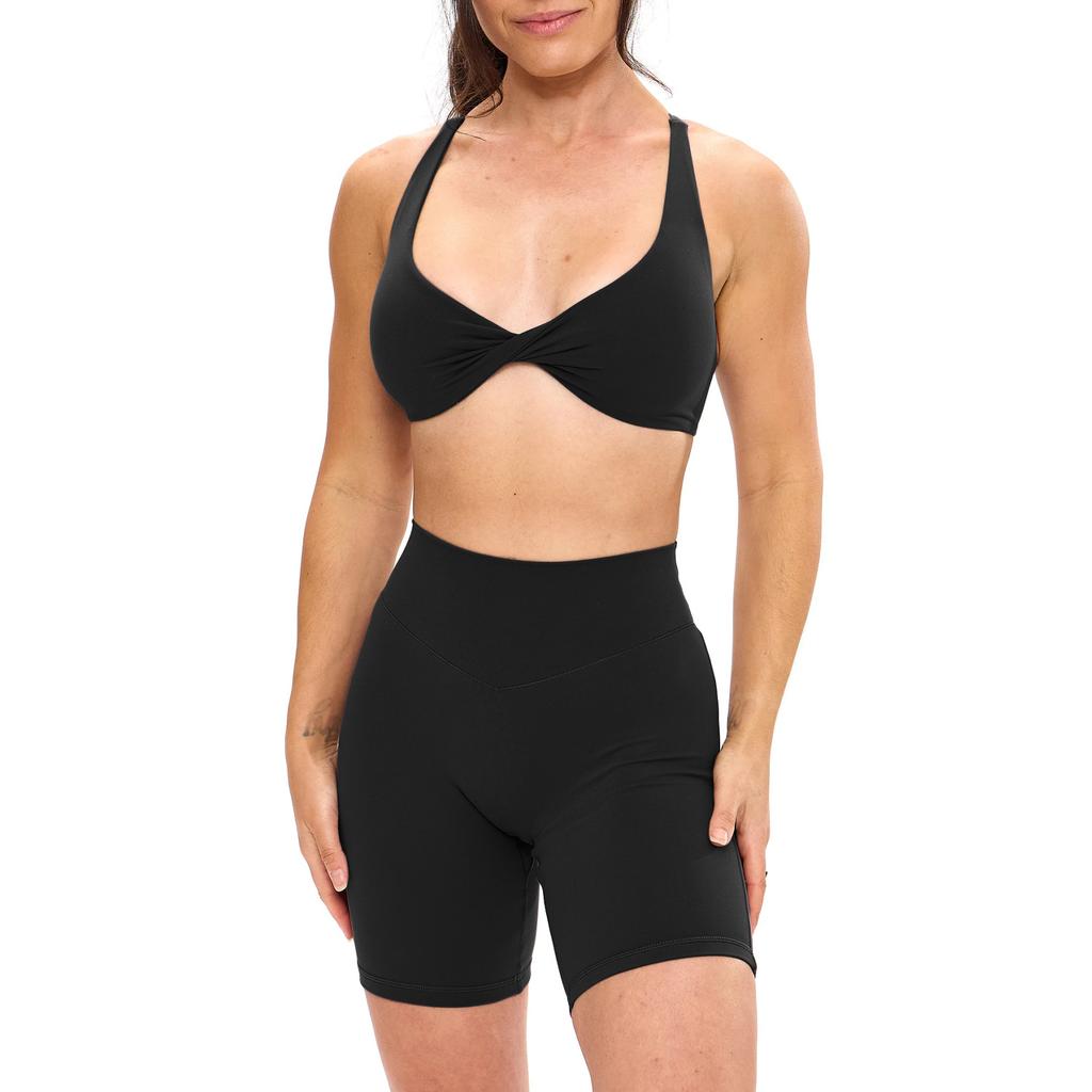 New kinks show chest gathering underwear yoga suit fitness sports shorts Pilates quick-drying two-piece set