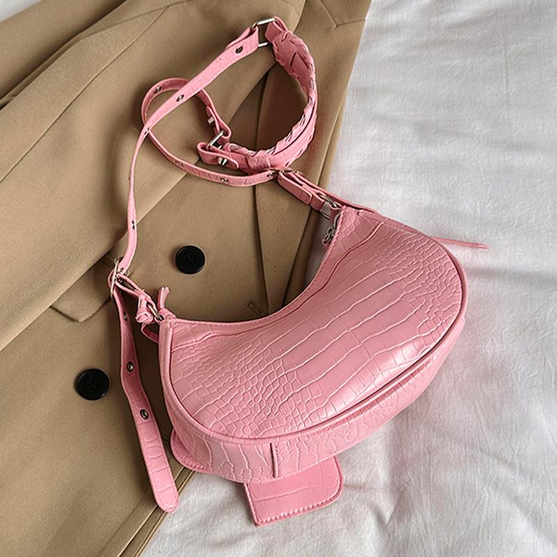 Fashion PU Shoulder Bag for Women Chic Rivet Design with Zipper & Free Mirror  Compact & Practical for Shopping and Traveling