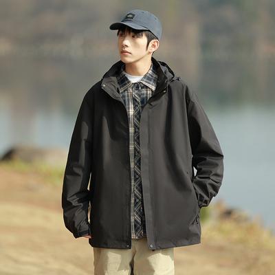 [Single Jacket] Laminated Three-in-one Outdoor Hiking Jacket for Men and Women, Autumn Waterproof and Windproof Jacket