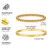 Vnox 2-8mm Women Bracelets Set, Simple Stacked Gold Plated Stainless Steel Beads Bracelets , Glam Love Gift Cuff Bangles for Her