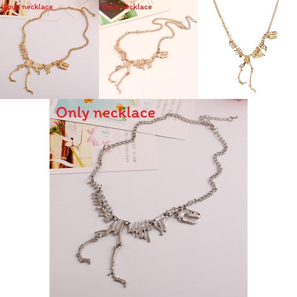 Dinosaur Skeleton Pendant Necklace With Electroplated Finish For Collectors And Casual Use
