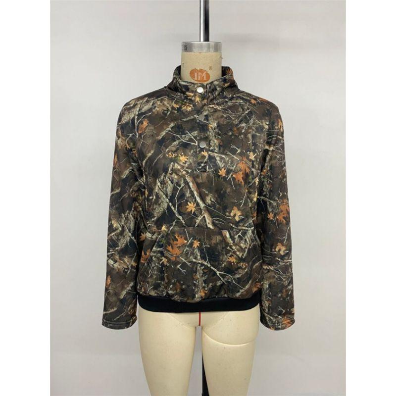 Autumn Women Fleeces Casual Print Ladies Tops Coat Print Women's Sweater