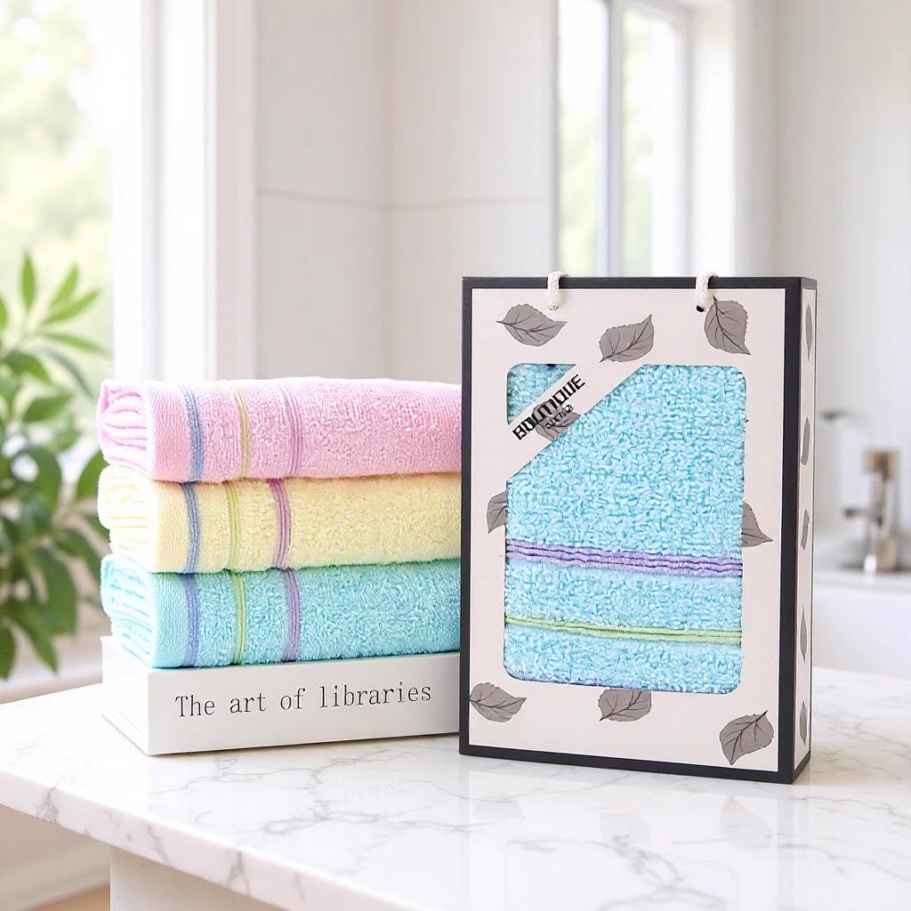 Luxury Cotton Towel Gift Set - Soft, Absorbent Face Towels for Weddings & Daily Use 35cm x 75cm