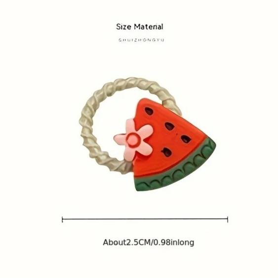 30pcs Girls High Elastic Hair Band Does Not Hurt Hair, Cartoon Animal Flowers and Fruit Decorative Hair Band, Decorative Hair Se