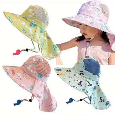 Cute Cartoon Character Sun Hat, Suitable for Teenagers Aged 3-10 with Whistling Sound - Breathable,  Wide Edge, Adjustable, Outdoor Summer Beach Hat