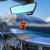 Highland Cow Car Hanging Ornament Acrylic Scottish Highland Cow Car Mirror Hanging Accessories Farm Animal Lover Gift,3.54in