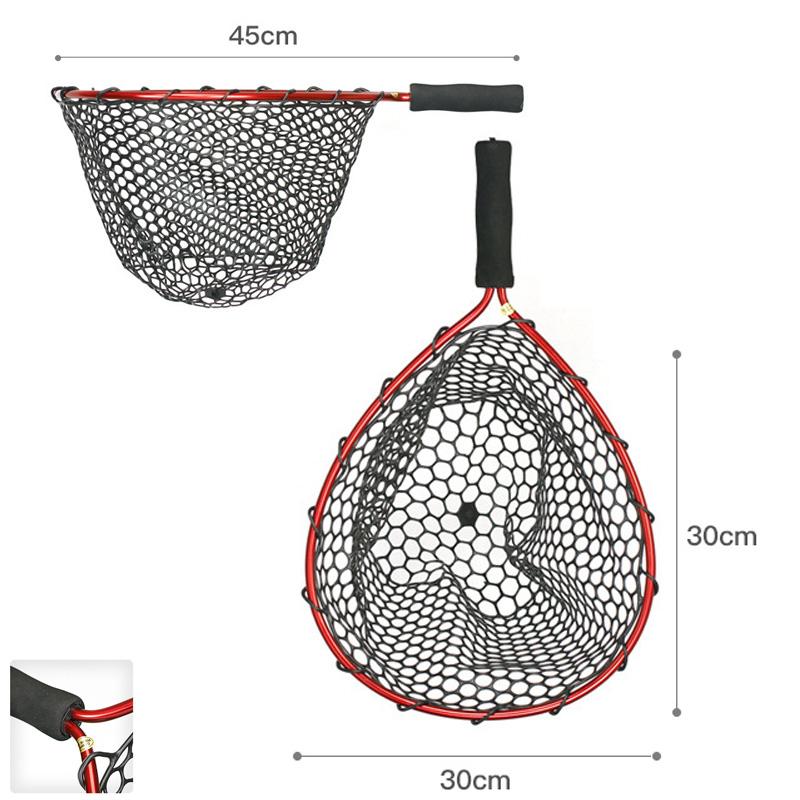 Dip Net Folding Portable Ultra Light Big Fishing Hand Lure Nets Silicone No harm Fish for Sea Saltwater Speed Extension Outdoor