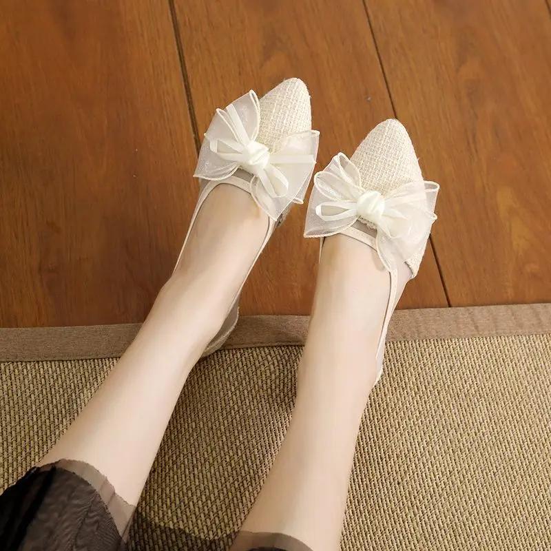 Mode Damen Ballerinas Einzeln Mesh Spleißen Rutschfest Urlaub Elegant und Modisch Hochwertige Modeschuhe für Damen 2025 Trend 39