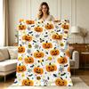 Soft Warm Flannel Halloween Print Throw Blanket All Season Lightweight Cozy Blanket for Sofa Couch Living Room Bedroom Office Home Decorative Spooky P
