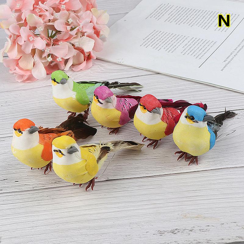 1PC Colorful Fake Bird Artificial Foam Simulation Birds with Feather DIY Wedding Decorations Christmas Ornaments