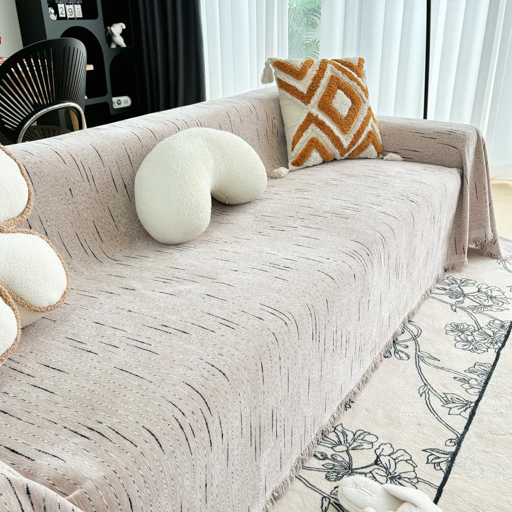 

Ins Style Tassel Cloth Sofa Blanket Chenille Four Seasons Universal Throw Blanket Full Cover Furniture Couch Cover Couch 180x130cm