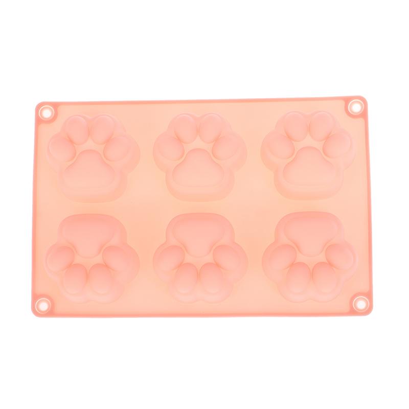 2/6 Cavity Cat Paw Silicone Soap Mold Animal Candle Resin Plaster Mold Diy Chocolate Jelly Cake Ice Cube Making Desk Decor Gift