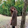 IELGY T-shirt da donna Stampa leopardata Top Lunghezza media Stile Harajuku Largo Maniche corte Base Moda casual