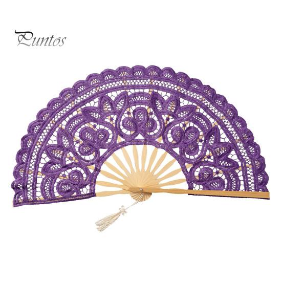 Vintage Lace Folding Fan Portable Summer Flower Lace Hand Held Fan Decoration Dance Performance Props Party Costume Accessories