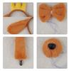 Hundeohren Stirnband Hundehaar Reif Set Plüsch Schwanz Fliege Hundenase Braun Netzrock Tier Verkleidungsset