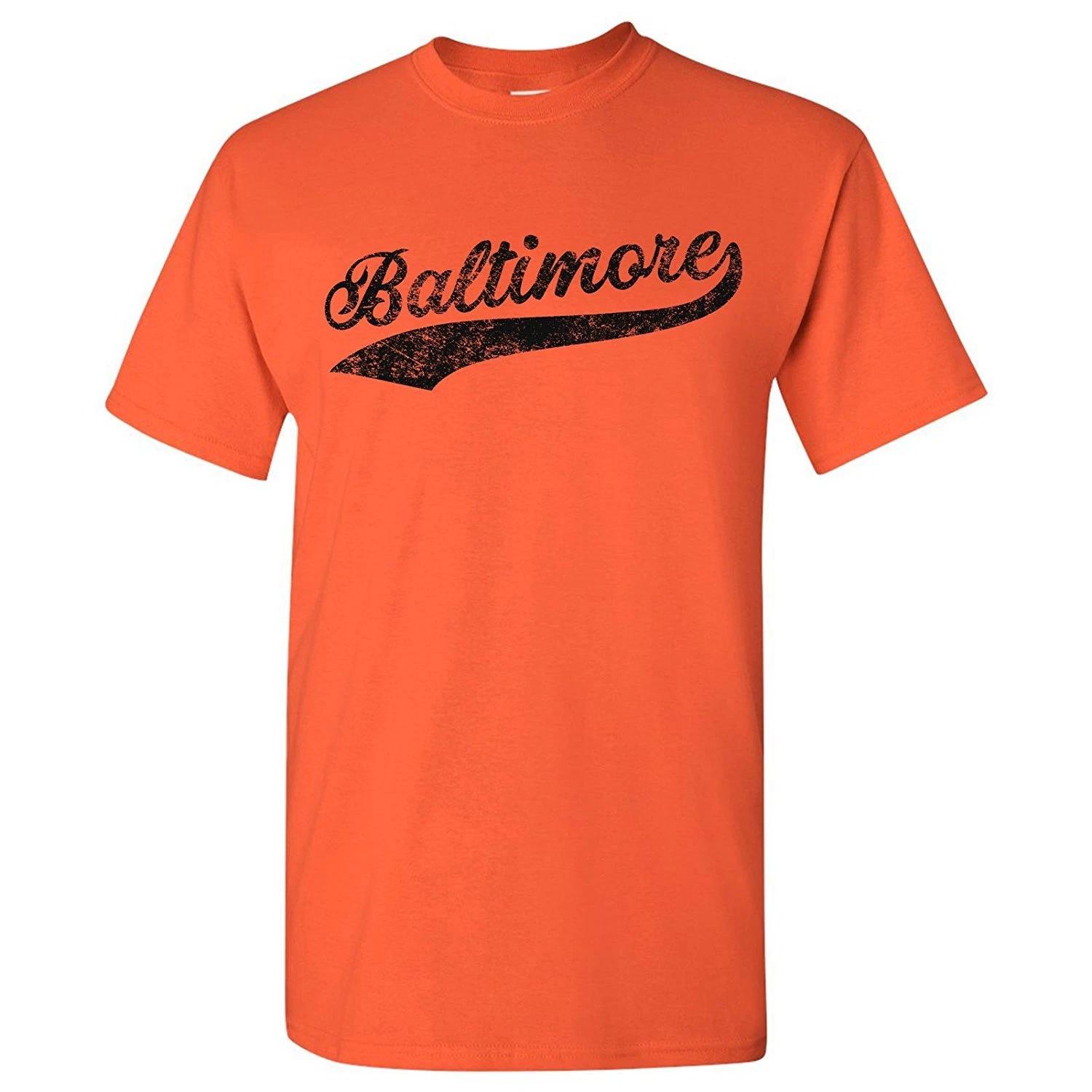 Baltimore City Baseball Script - Sports Athletics Team Hometown T-Shirt - Orange 2XL