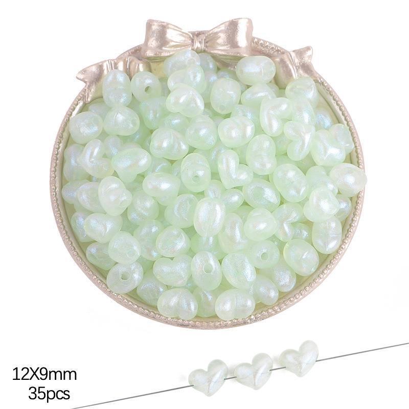 Iridescent Acrylic Pentagram & Peach Heart Beads for DIY Jewelry Making